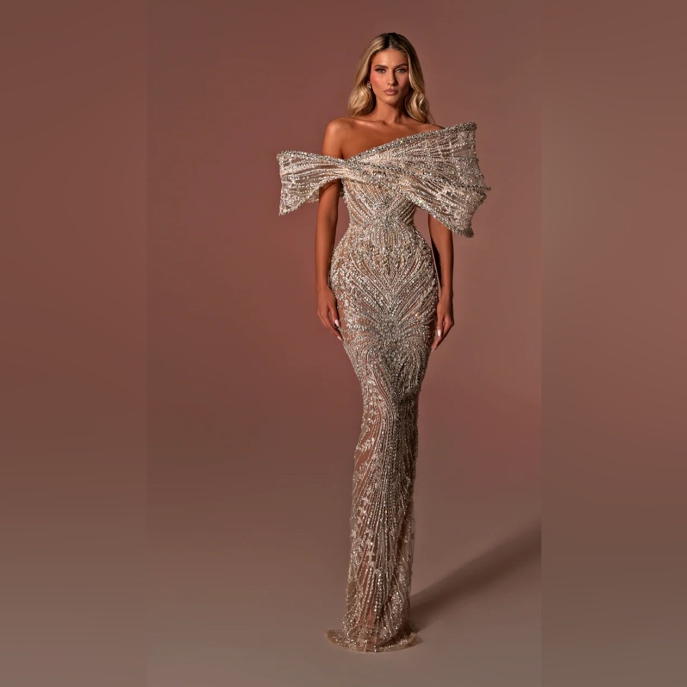 Prom dress Elegant Off-Shoulder Evening Gown/prom dress